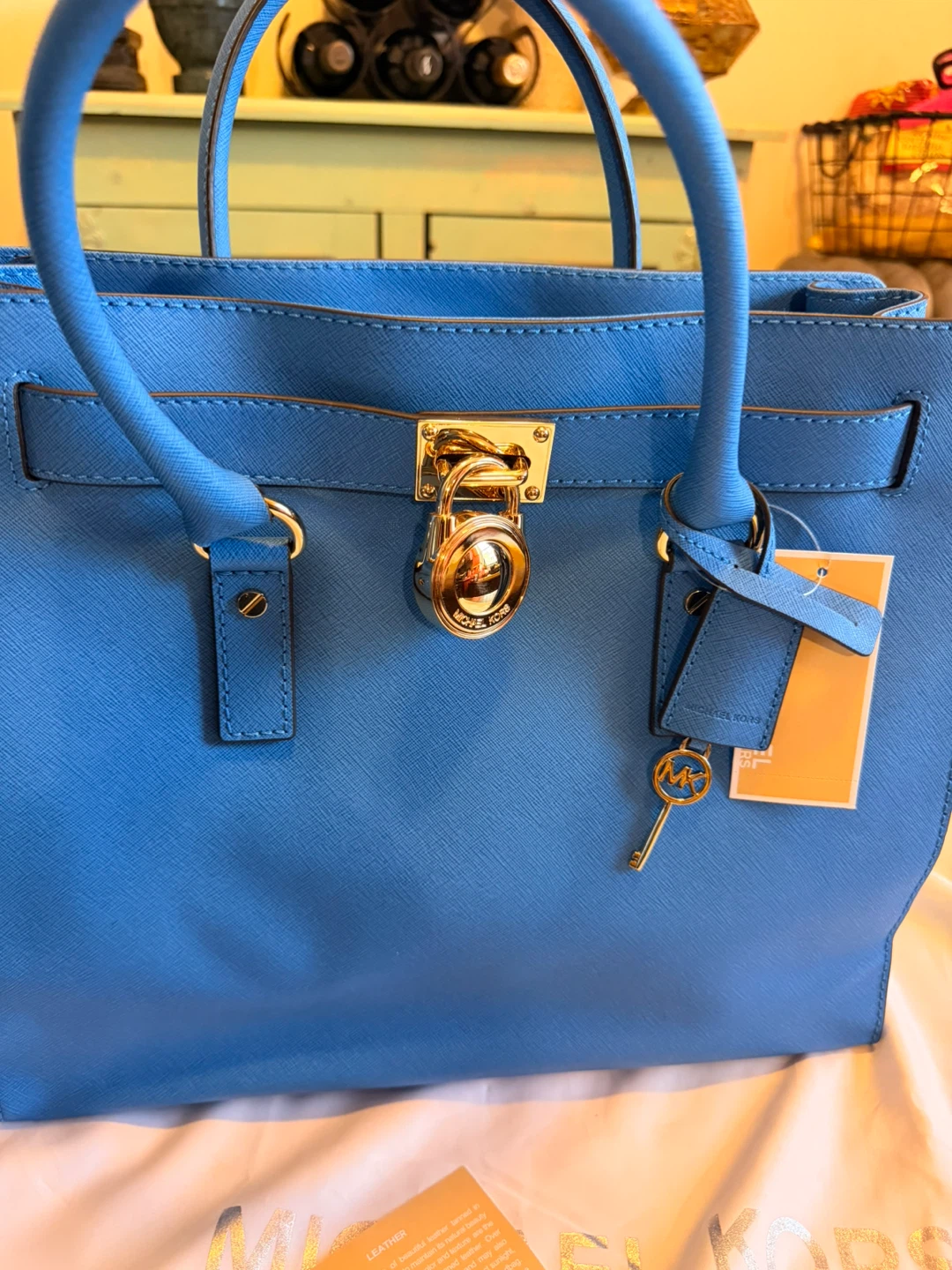 Michael Kors Leather Tote Bag - Blue - photo 2