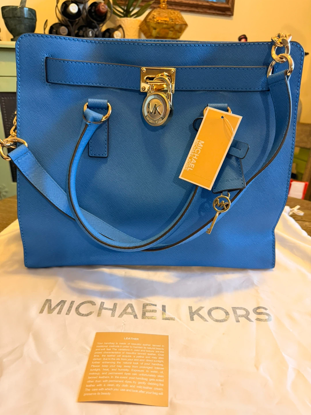 Michael Kors Leather Tote Bag - Blue