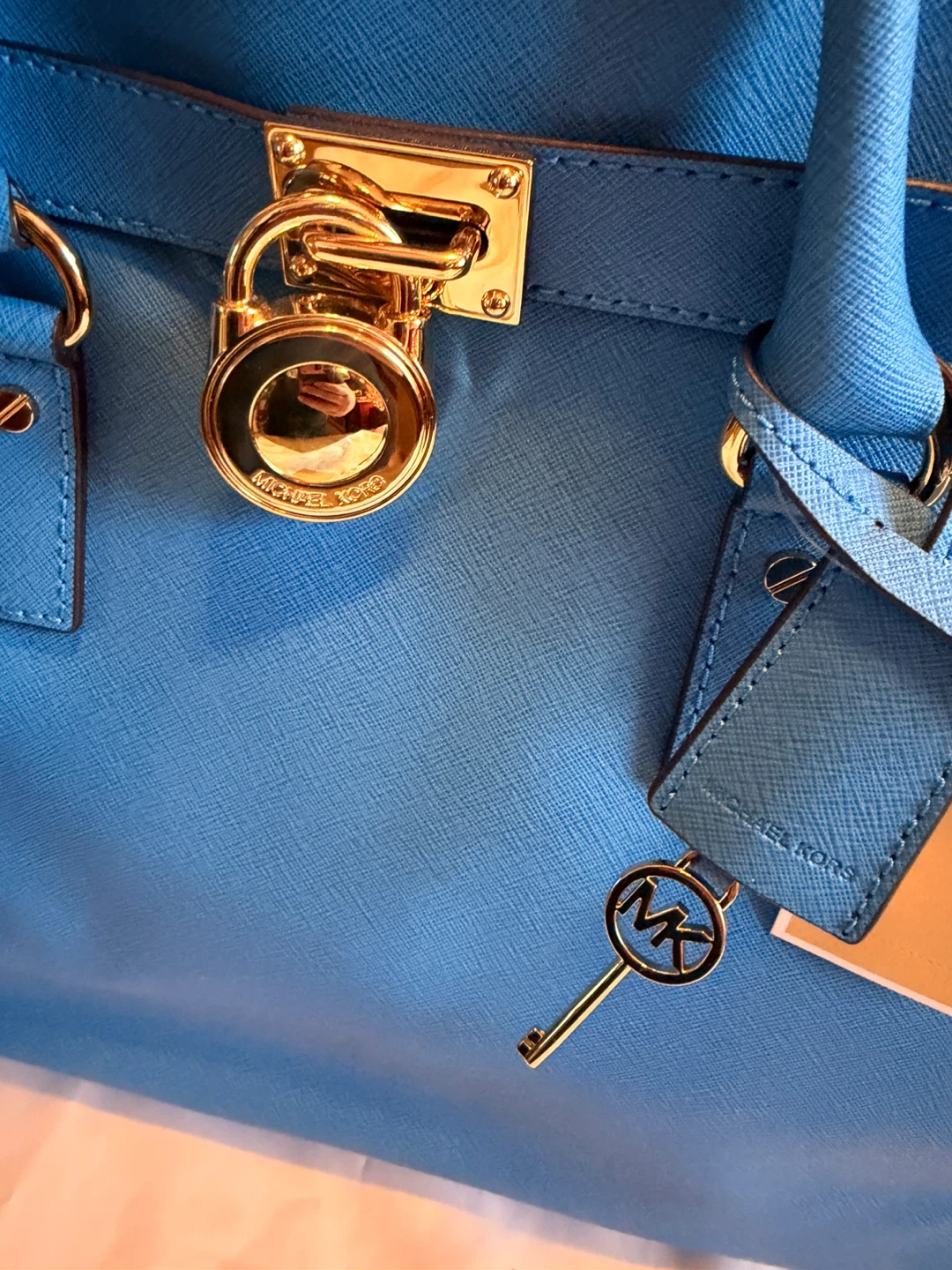 Michael Kors Leather Tote Bag - Blue - photo 3