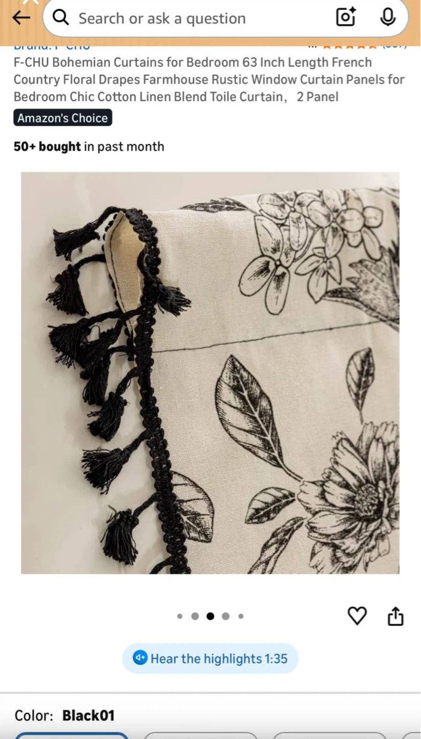 Floral Curtains - 63 Inch Length - photo 4