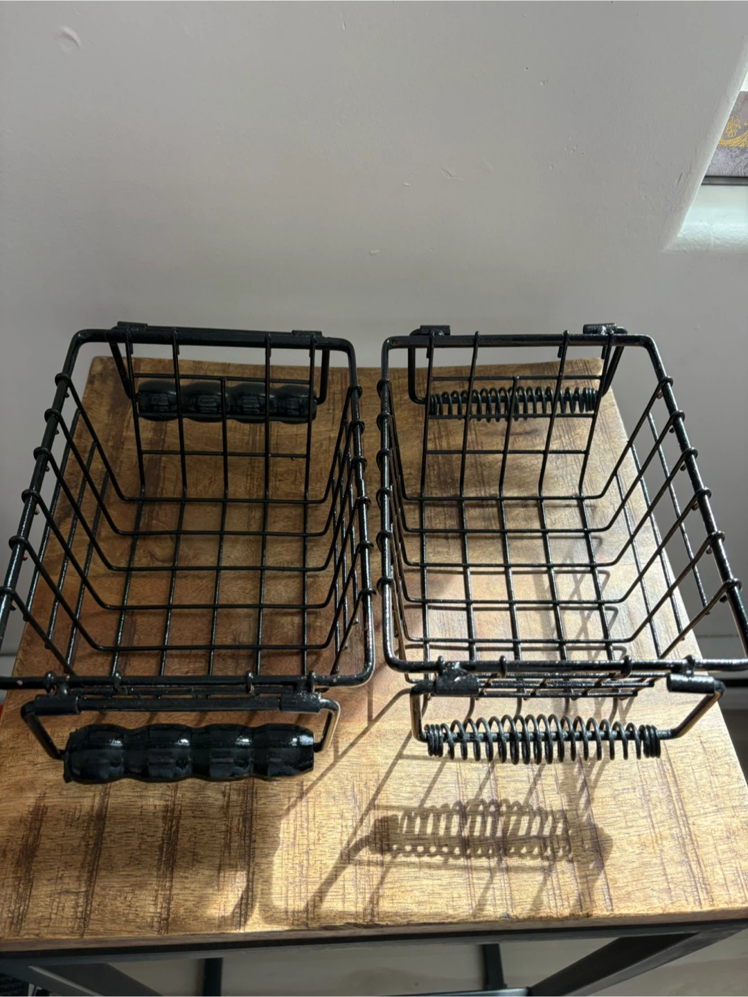 Set of 2 Black Wire Storage Baskets - photo 2