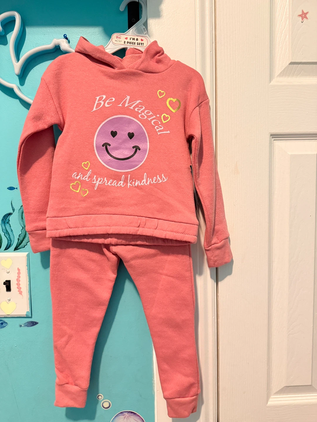 Kids 2-Piece  Jogger Set - Rose - Size 2T
