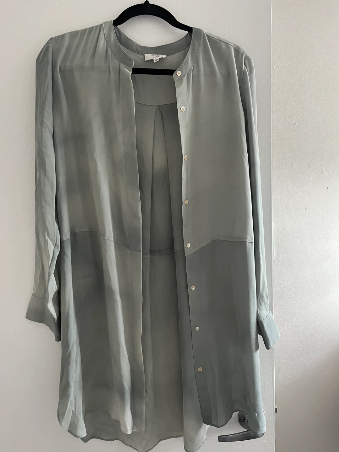 Wilfred Grey Silk Tunic Shirt - XS