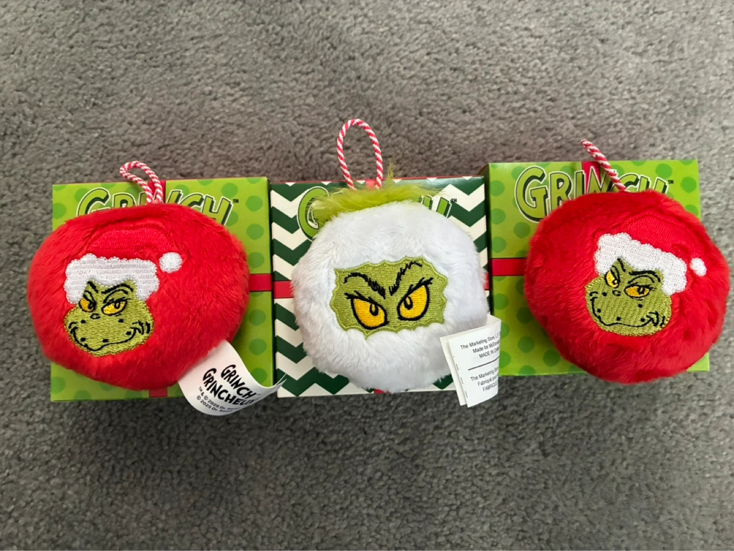 The Grinch Plush Ornaments (Set of 3)