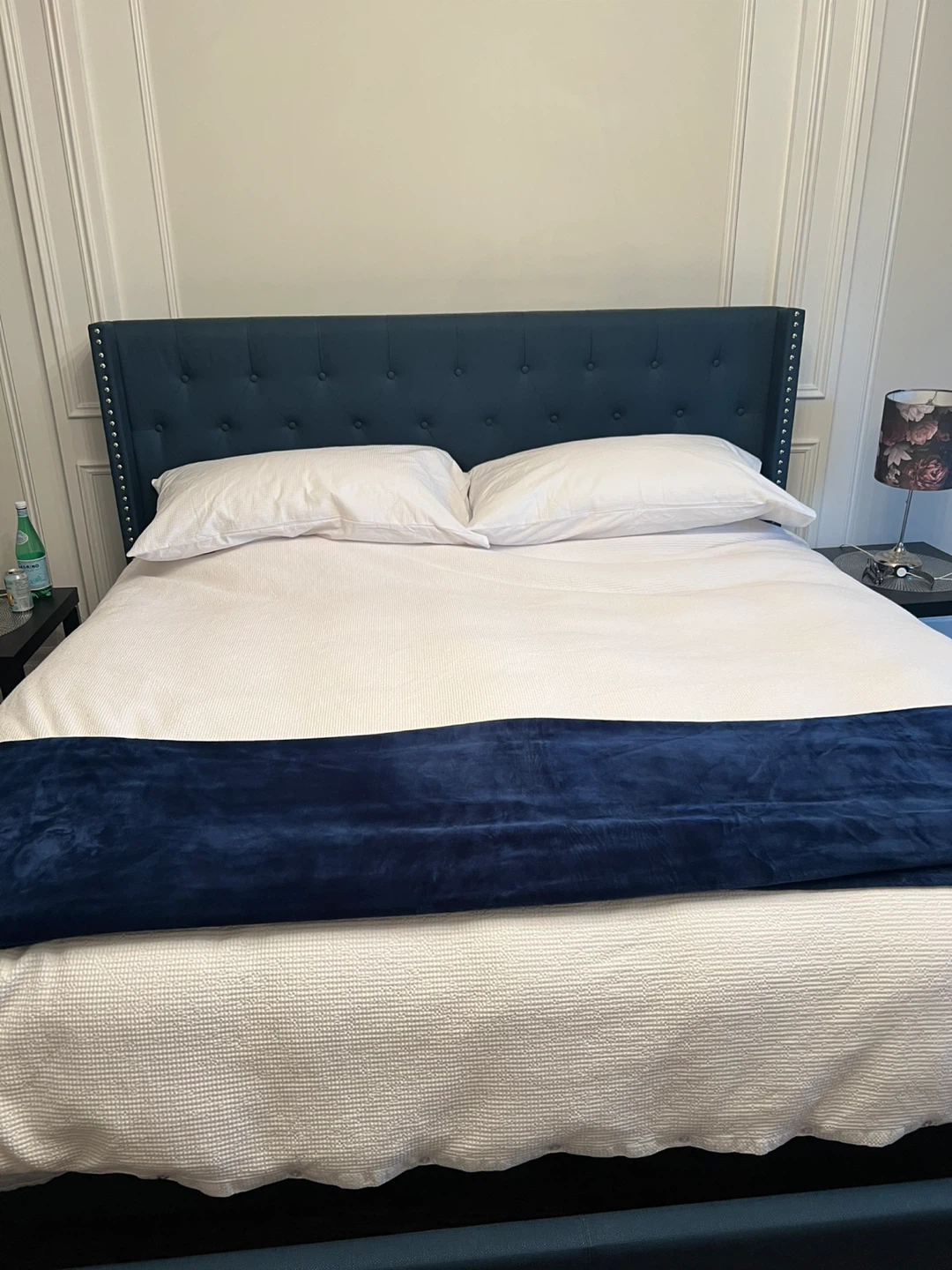 Blue Upholstered King Bed Frame - photo 2