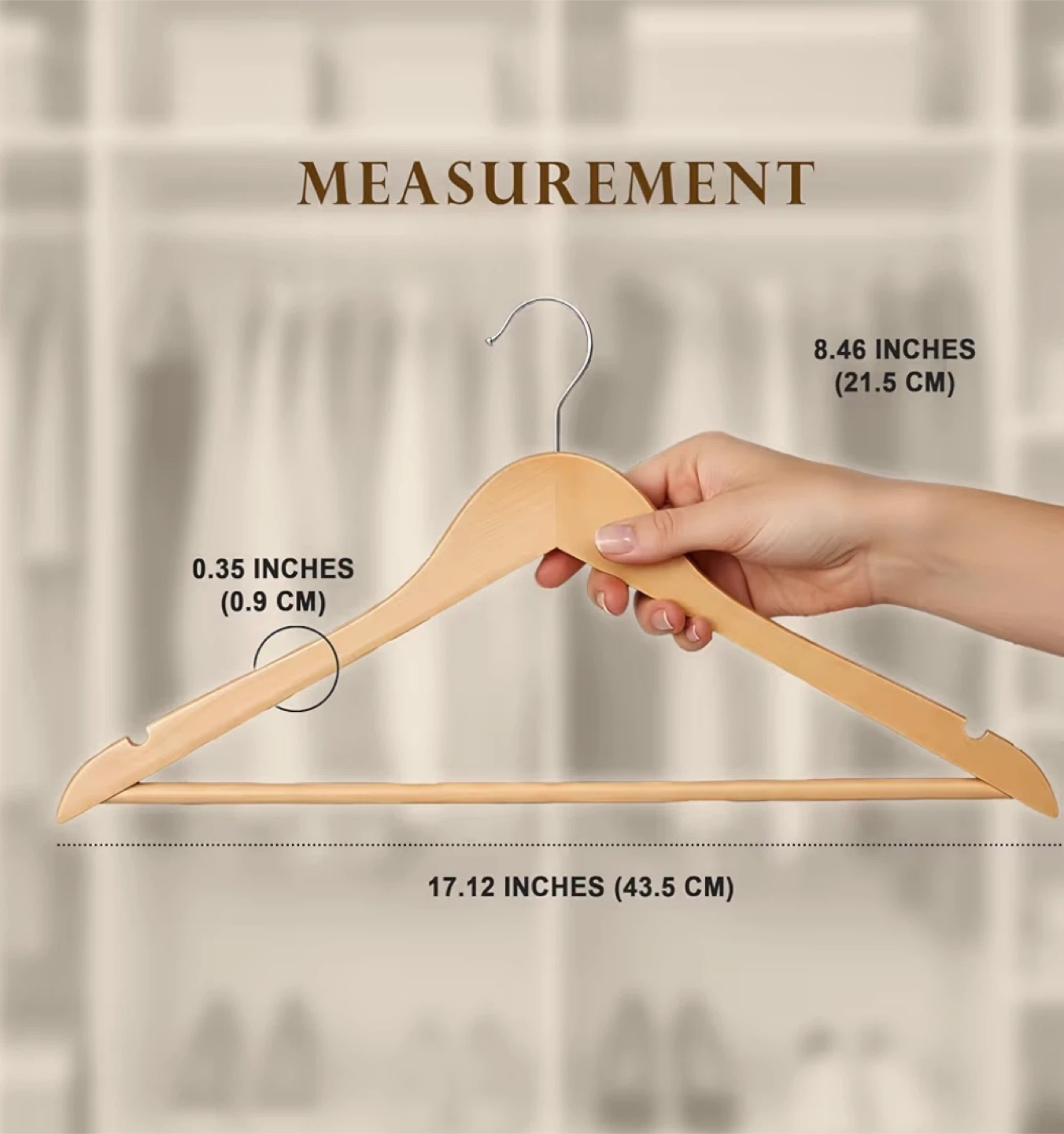 Set of 20 - Heavy Duty Premium Wood Hangers - photo 2