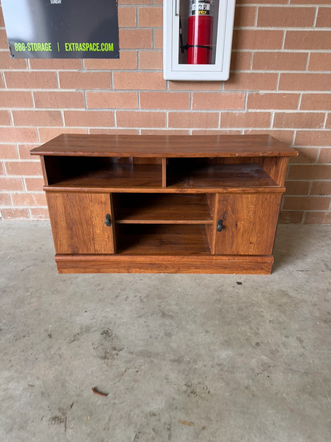 Wooden Media Console with Doors