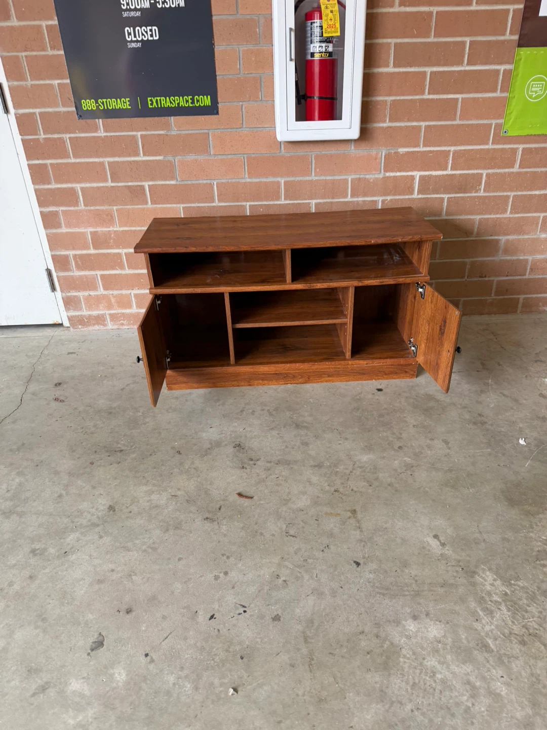 Wooden Media Console with Doors - photo 4