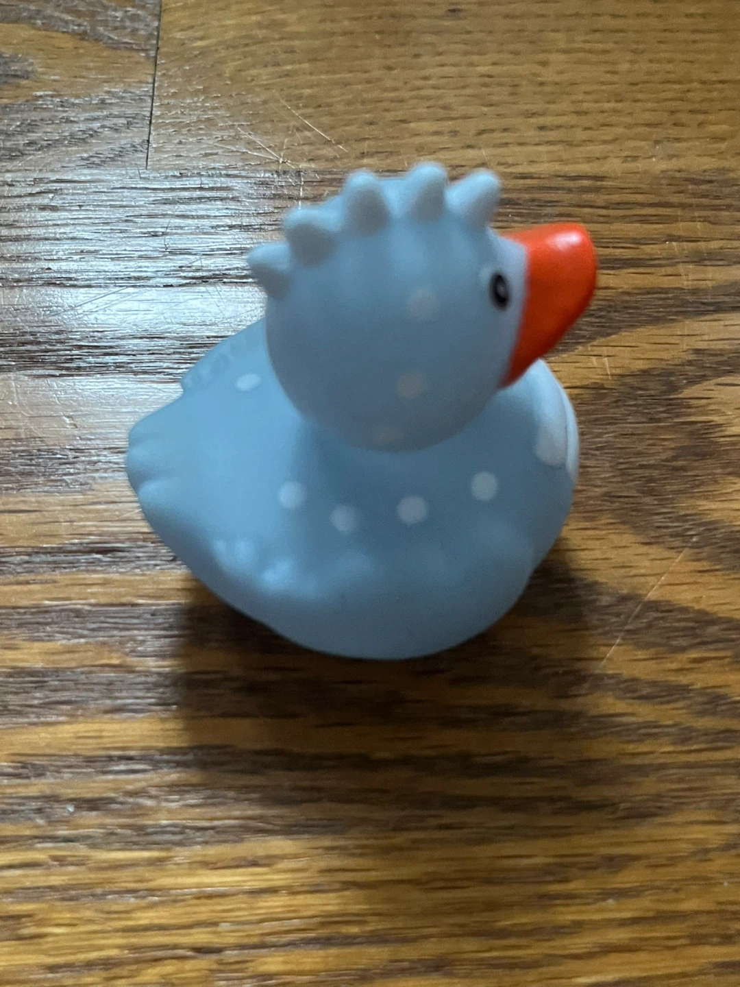 Blue Rubber Duck Toy with White Polka Dots - photo 2