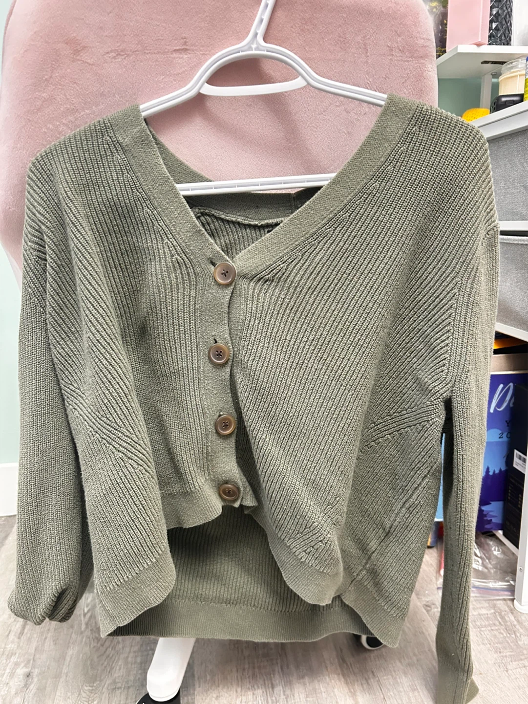 Green Knit Cardigan