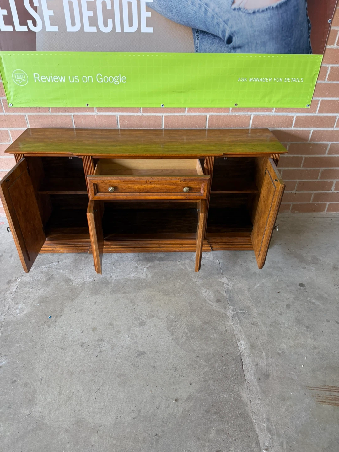 Wooden Buffet/Credenza with Drawers and Cabinets - photo 2