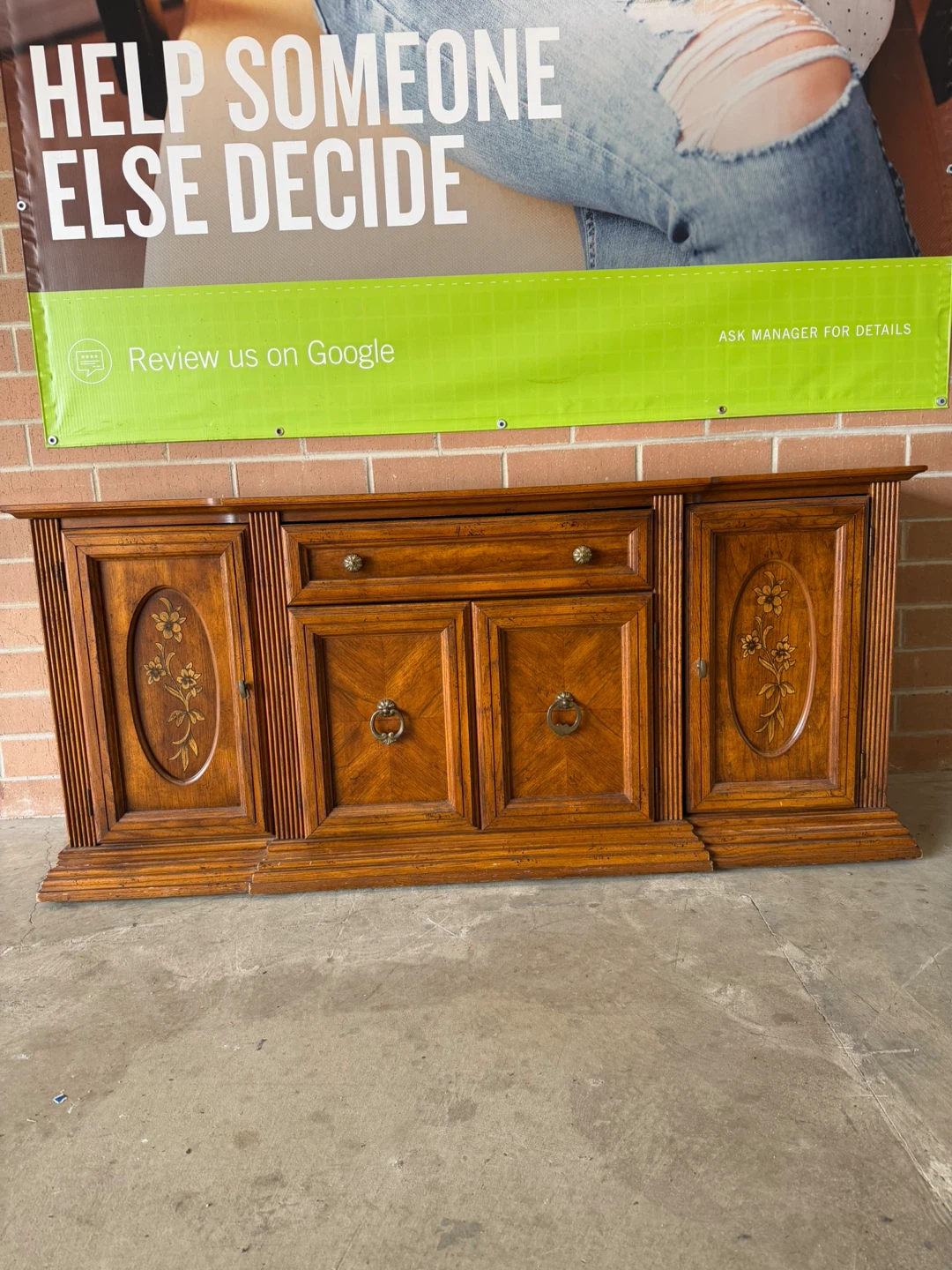 Wooden Buffet/Credenza with Drawers and Cabinets