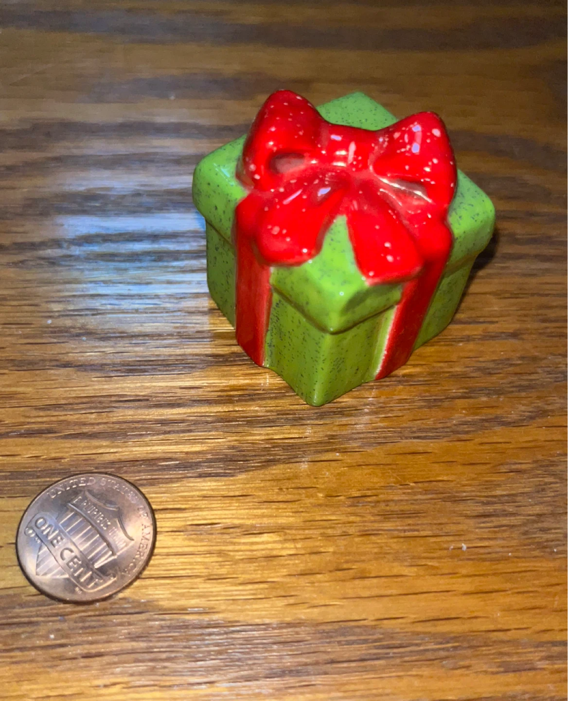 Miniature Ceramic Gift Box Figurine