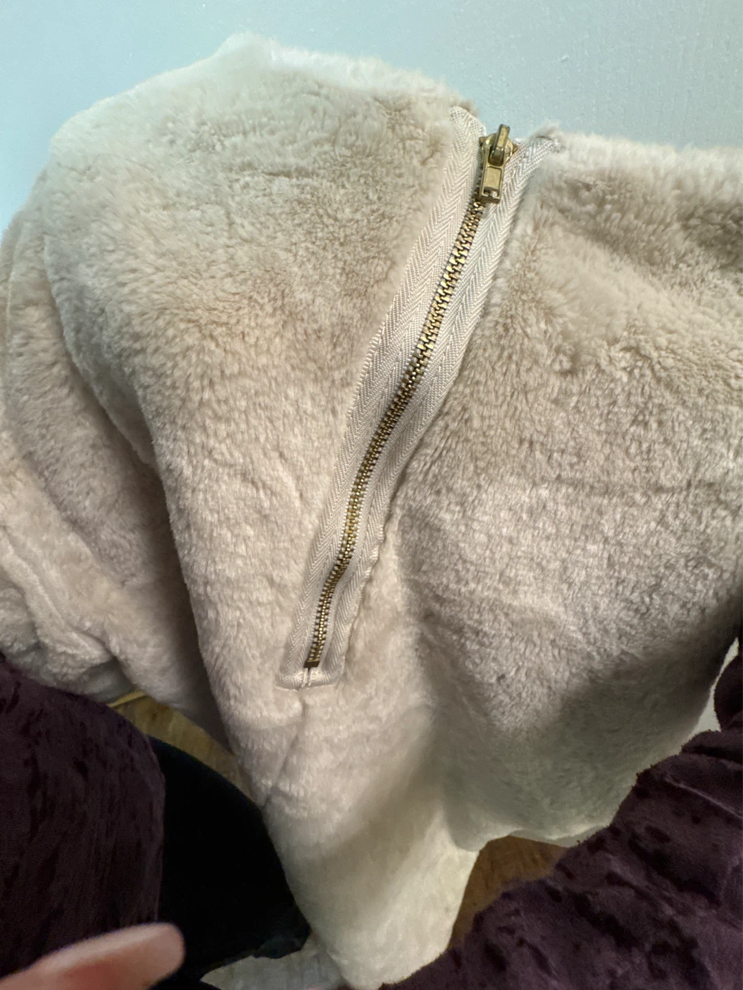 H&M Cream Faux Fur Lined Zip-Up Jacket - XS - photo 5