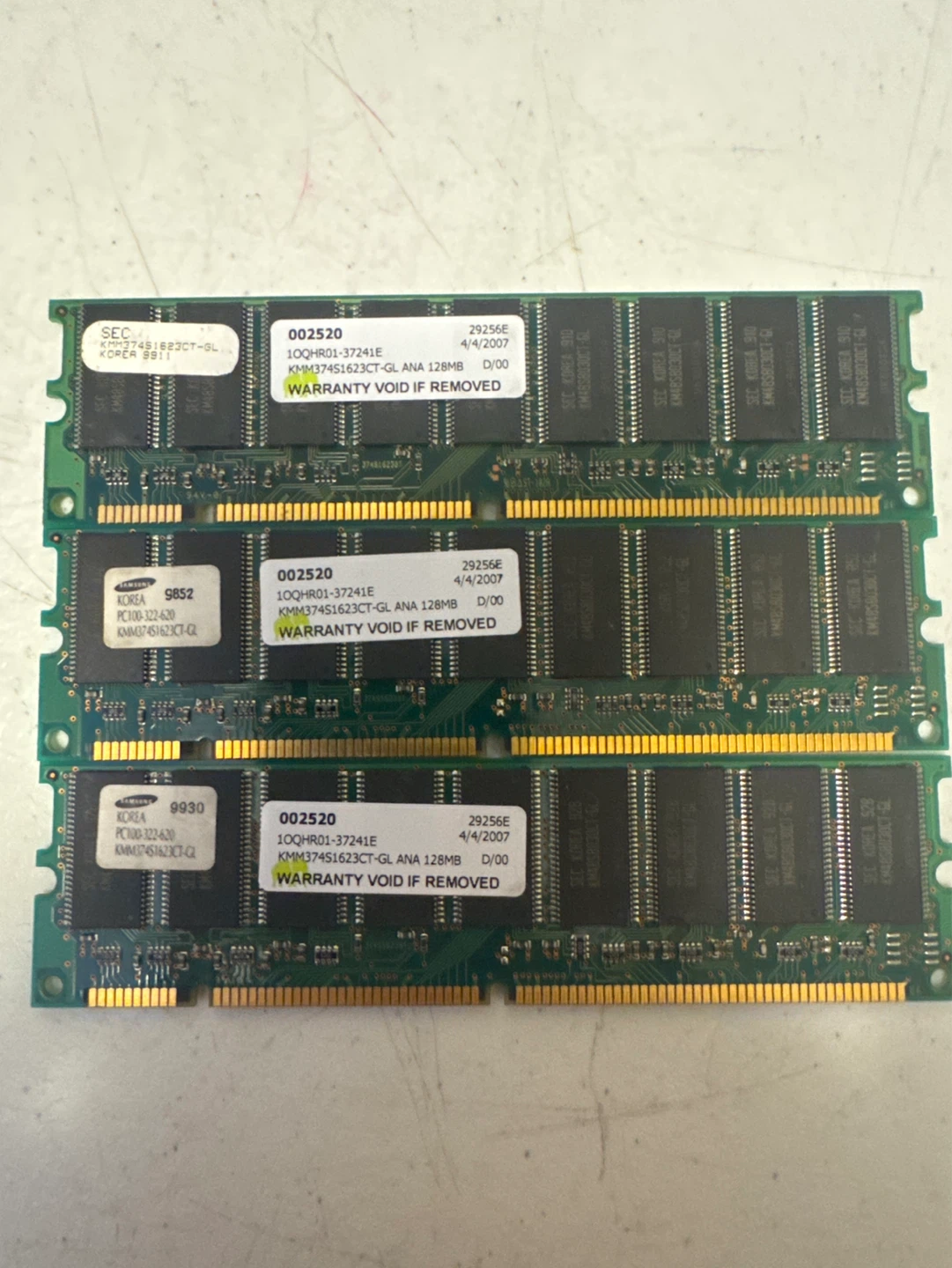 Samsung 128MB PC100-322-620 RAM Modules (3-Pack)