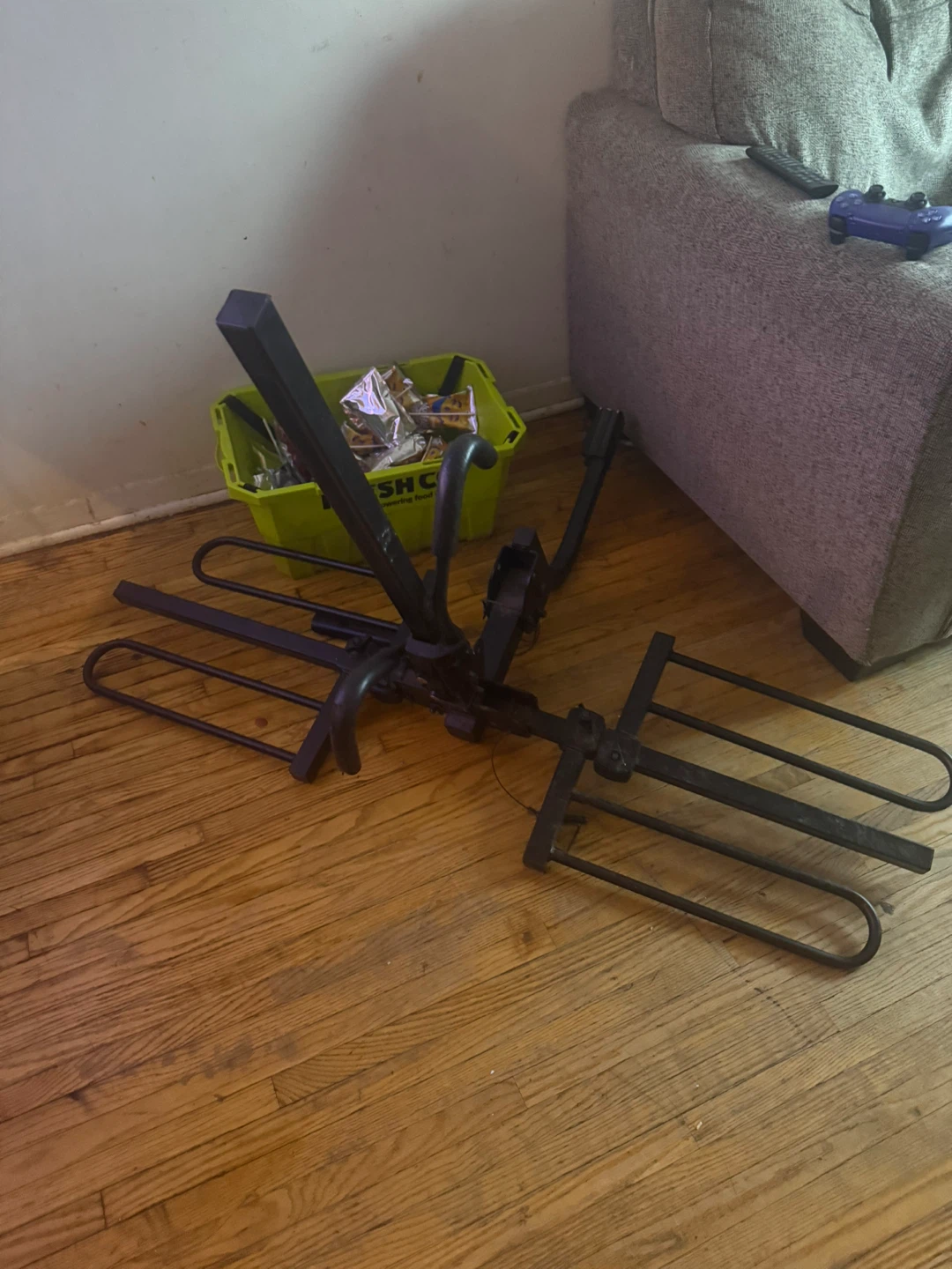 Used black metal bike transporter