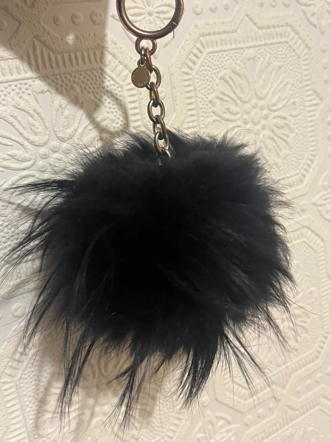 Michael Kors Black Feather Pom Pom Keychain Charm - photo 2