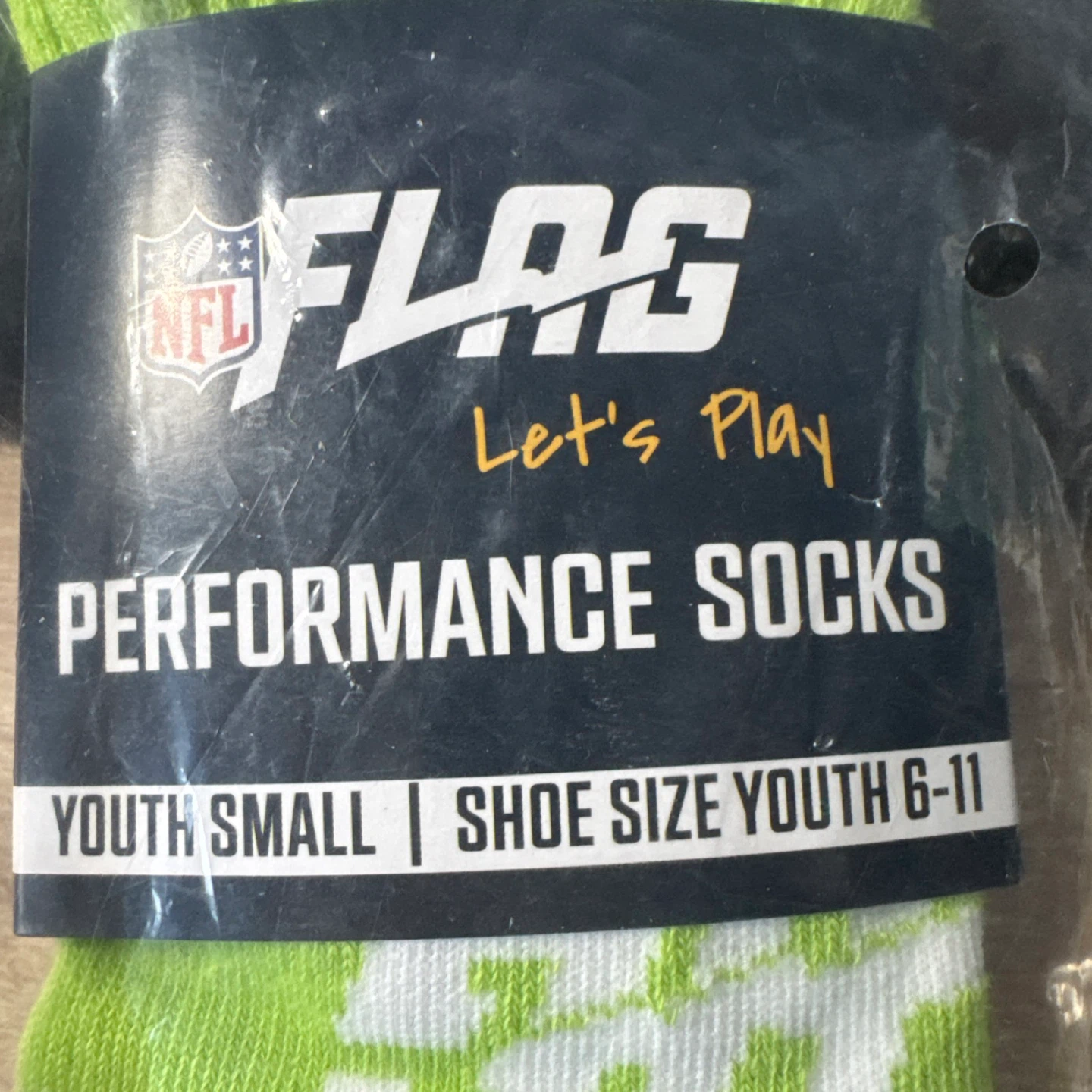 NFL FLAG Performance Socks Youth Small - Lime - photo 3