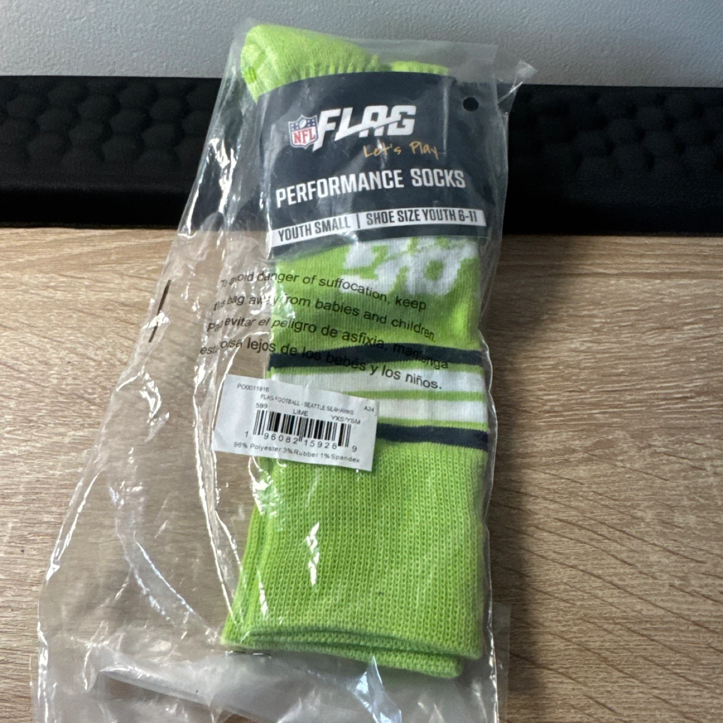 NFL FLAG Performance Socks Youth Small - Lime