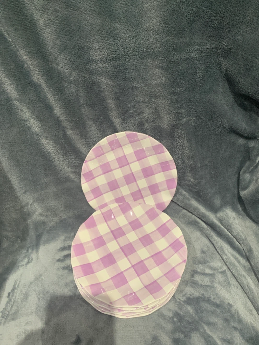Life at Home Gingham 8 Inches Plates-6 Pcs