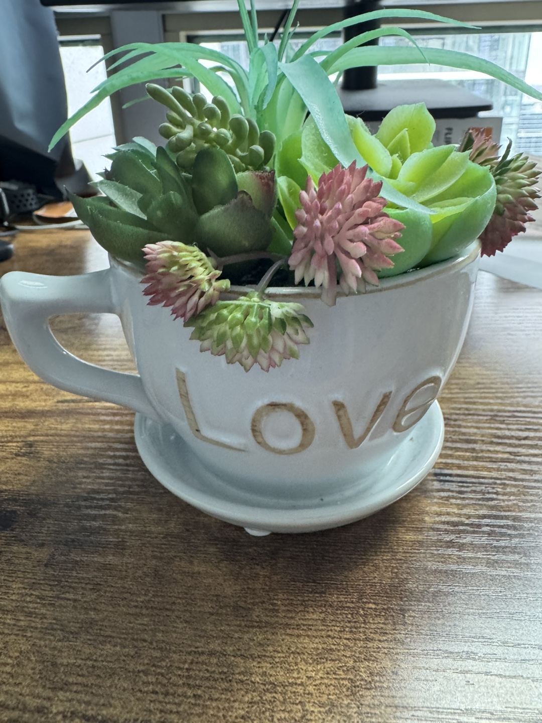 Artificial Succulent Arrangement in Cup Planter