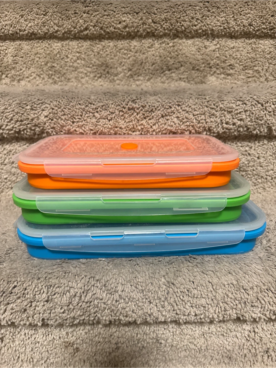 Stackable Collapsible Food Storage Containers (Set of 3)