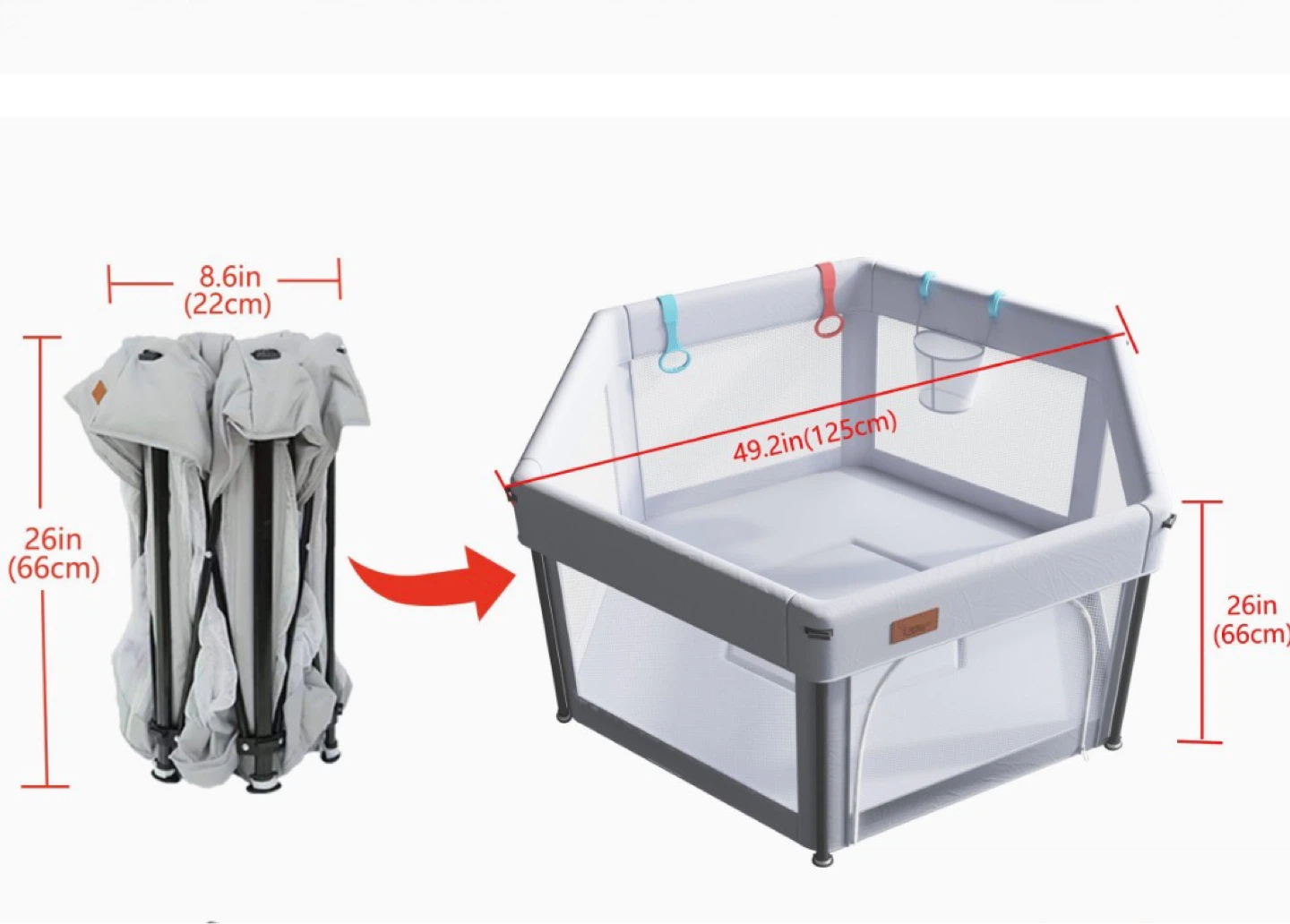 Baby Playpen - Large 49.2in (125cm) - photo 3