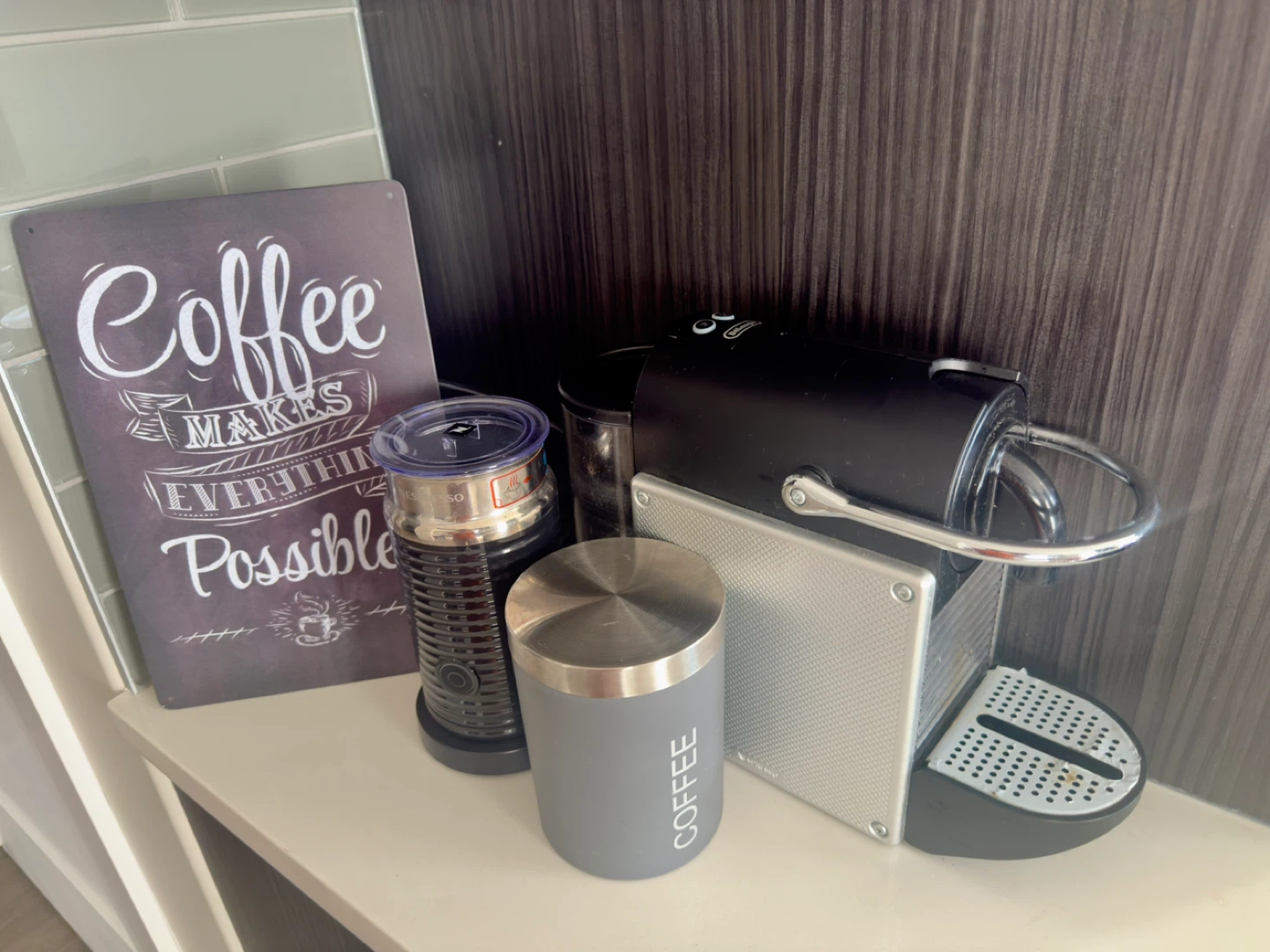 Nespresso Coffee Machine with Frother Set Coffee Station. - photo 2
