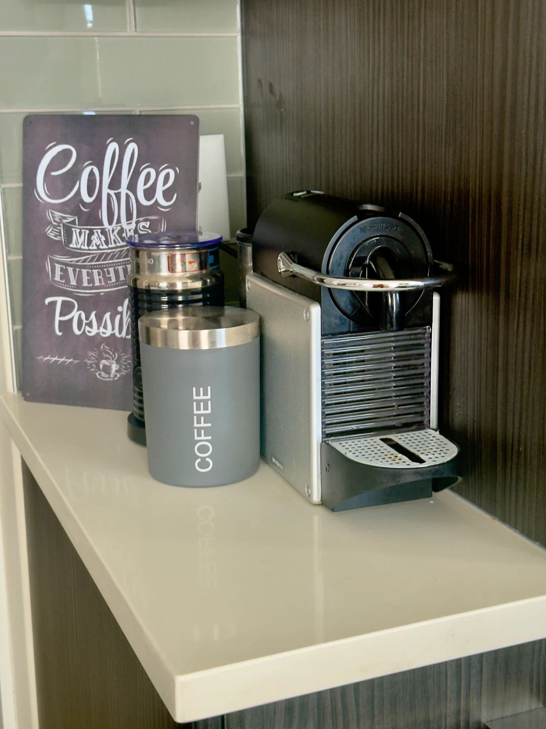 Nespresso Coffee Machine with Frother Set Coffee Station.