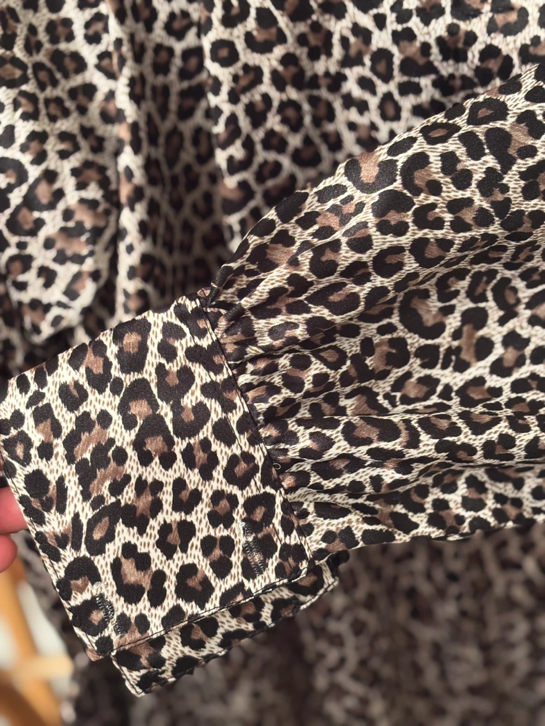 Silk Leopard Print Button-Up Shirt - photo 4