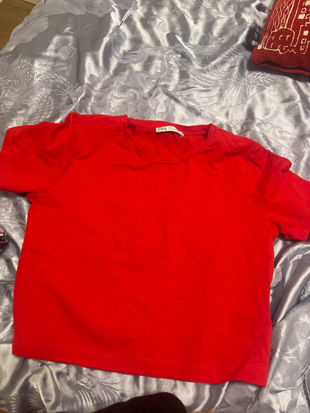 Zara Red Crew Neck T-Shirt
