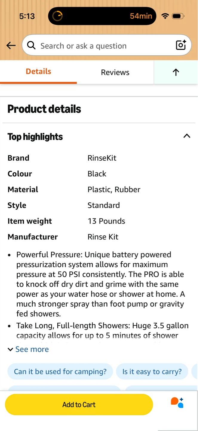 RinseKit Portable Pressurized Shower - photo 5