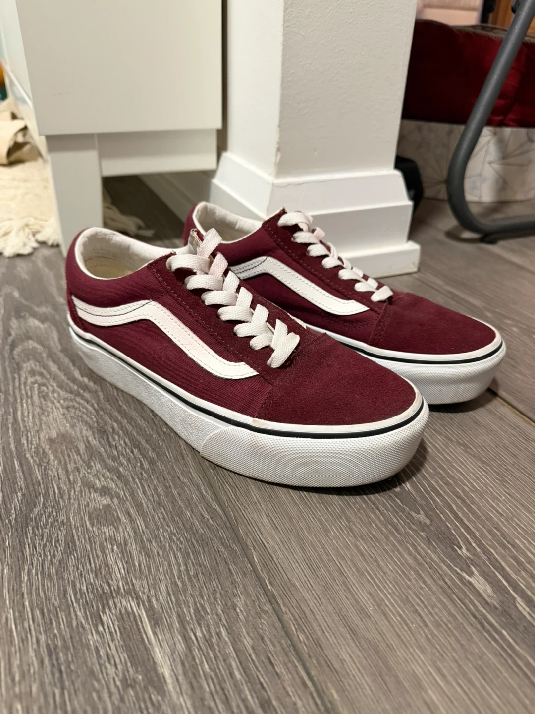 Vans Old Skool Burgundy Suede Sneakers (Size 6.5) - photo 3