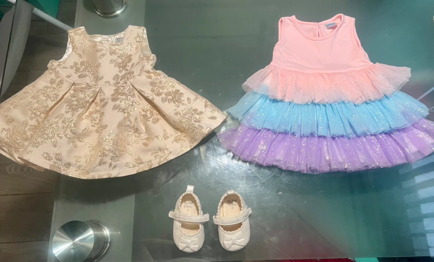 Baby Dresses and Shoes Bundle (0-6mos)