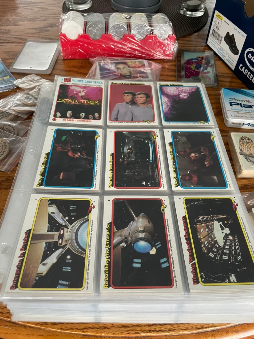 Collection of Coins and Star Trek Cards