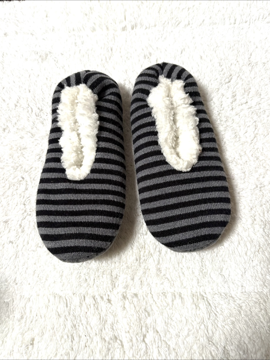 Striped Slippers with Fuzzy Lining M/L 🦝 - photo 2