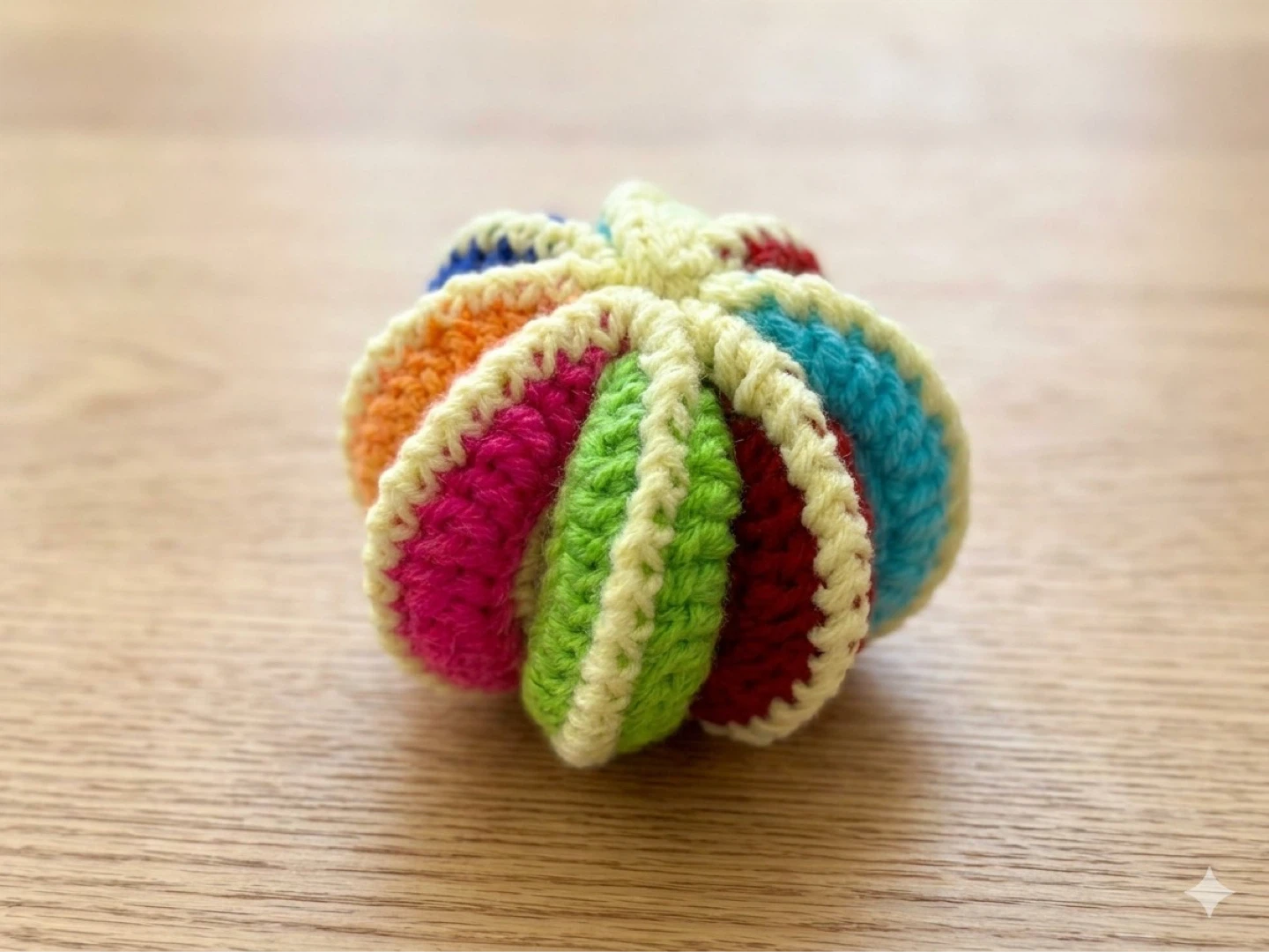 Keychain Handmade Crochet Rattle Ball set of 1 - photo 3