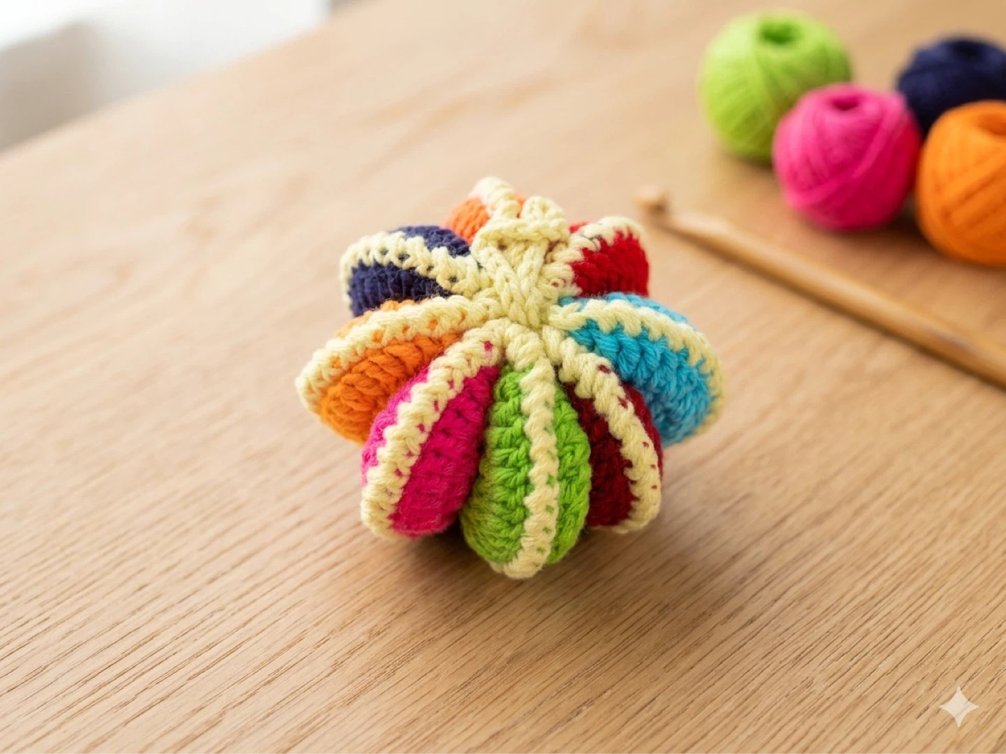 Keychain Handmade Crochet Rattle Ball set of 1