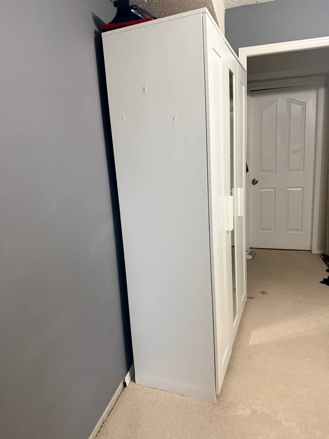 White 3-Door Wardrobe with Mirror - photo 5