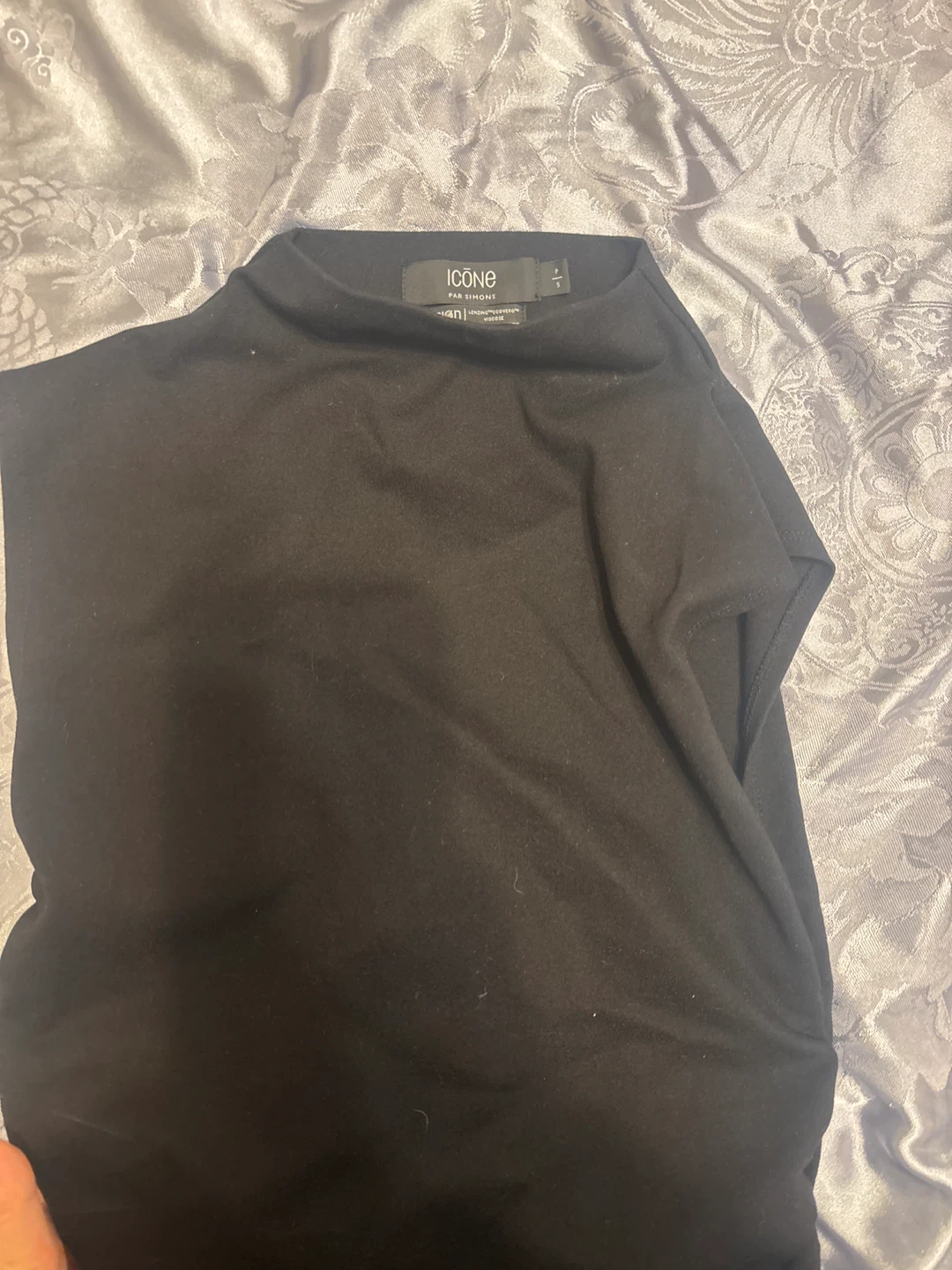ICÔNE Par Simons Black Mock Neck Top Size S