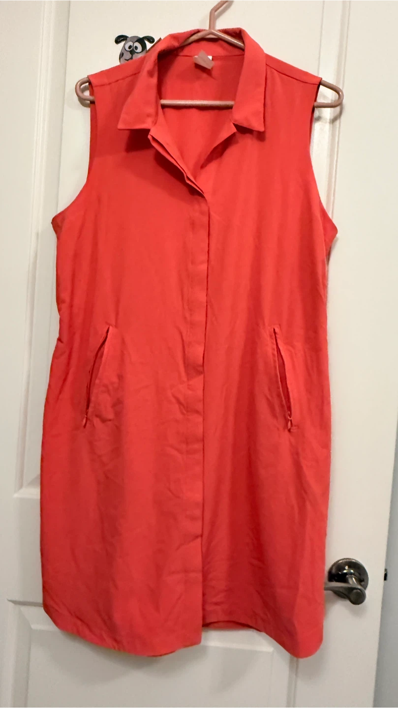 Lole Coral Sleeveless Button-Up Dress - Size L