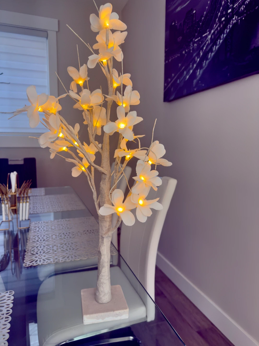 Light-Up White Flower Tree Decor - photo 2