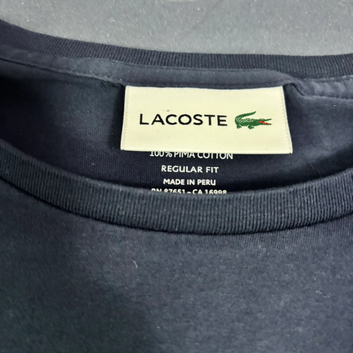 Lacoste Navy Blue Pima Cotton T-Shirt - Size L - photo 3