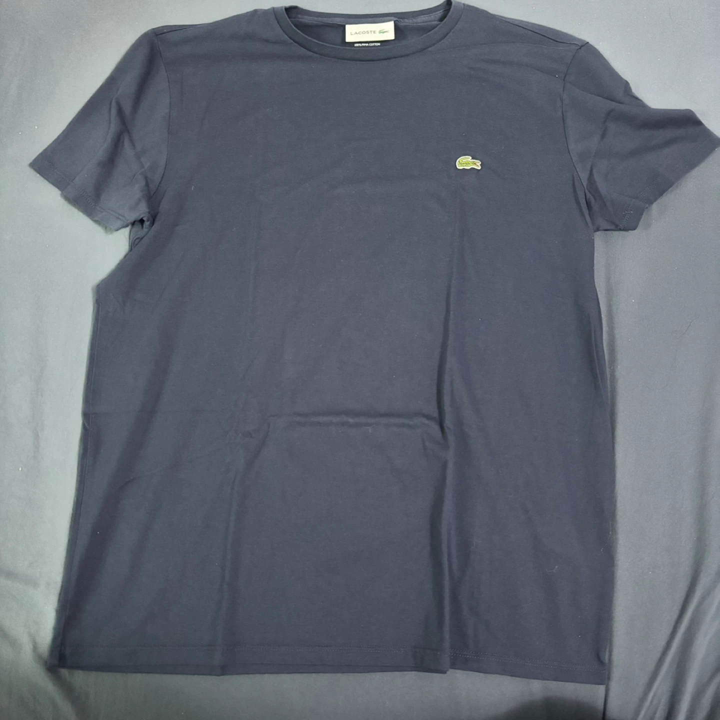 Lacoste Navy Blue Pima Cotton T-Shirt - Size L