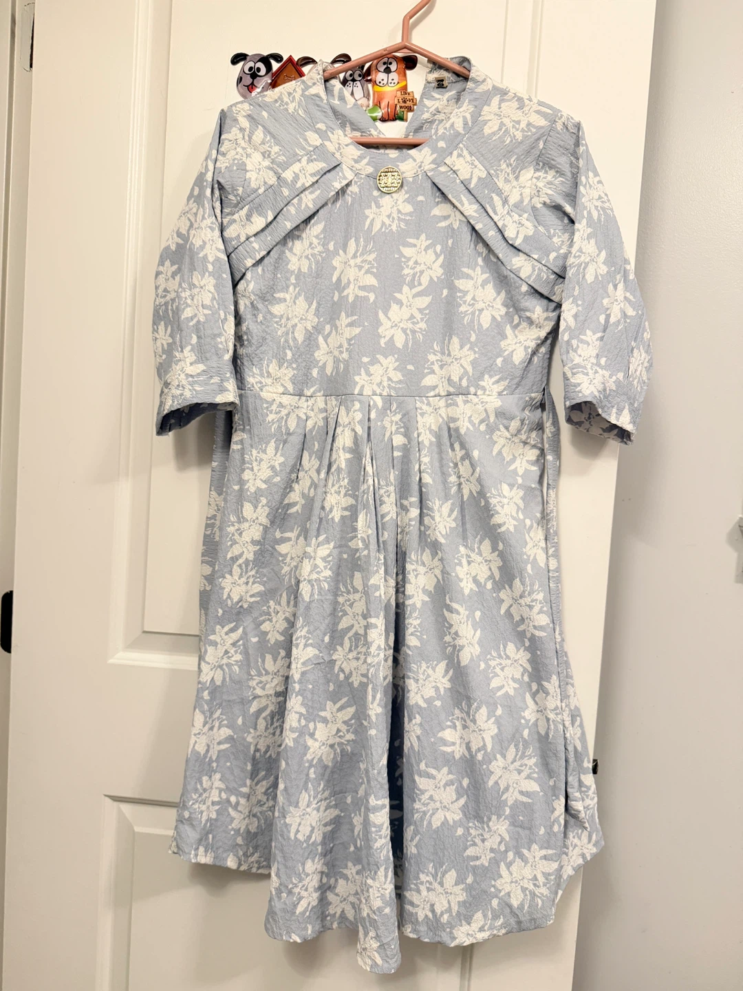 Floral Print Dress with Button Detail