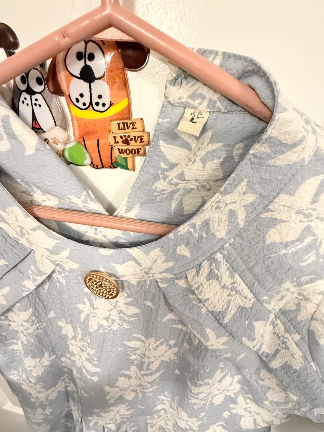 Floral Print Dress with Button Detail - photo 2