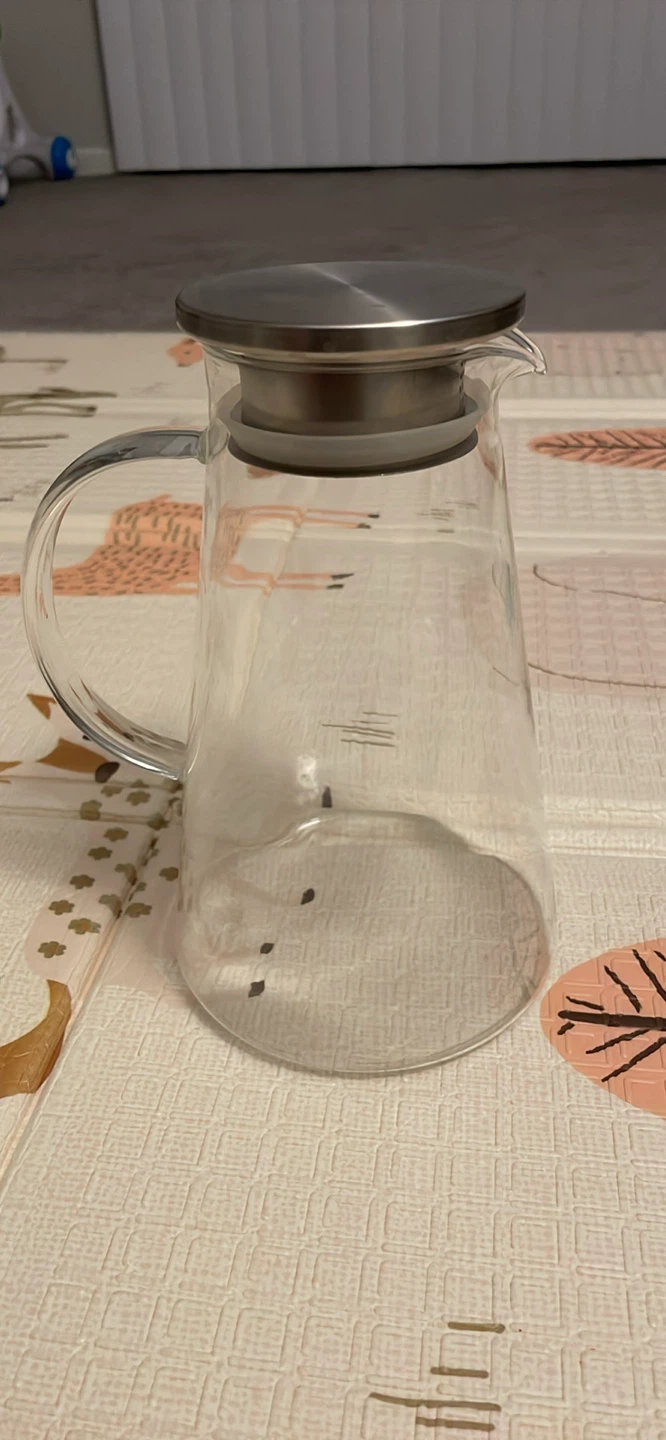 Glass Pitcher with Stainless Steel Lid
