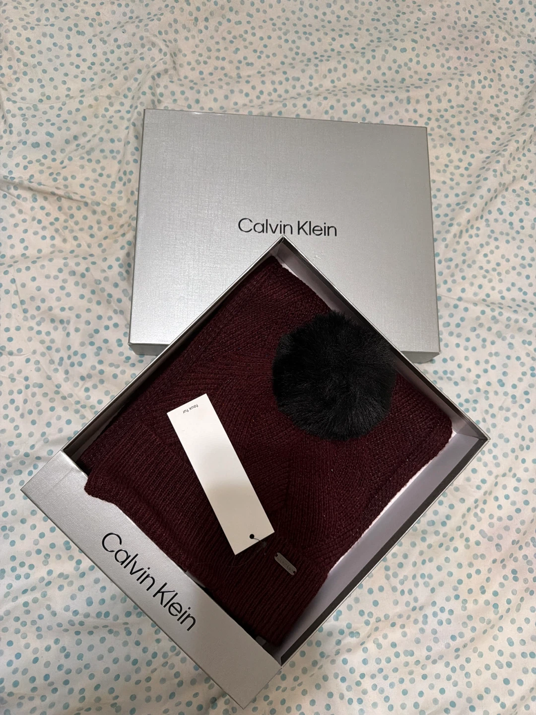 Calvin Klein Beanie with Pom Pom