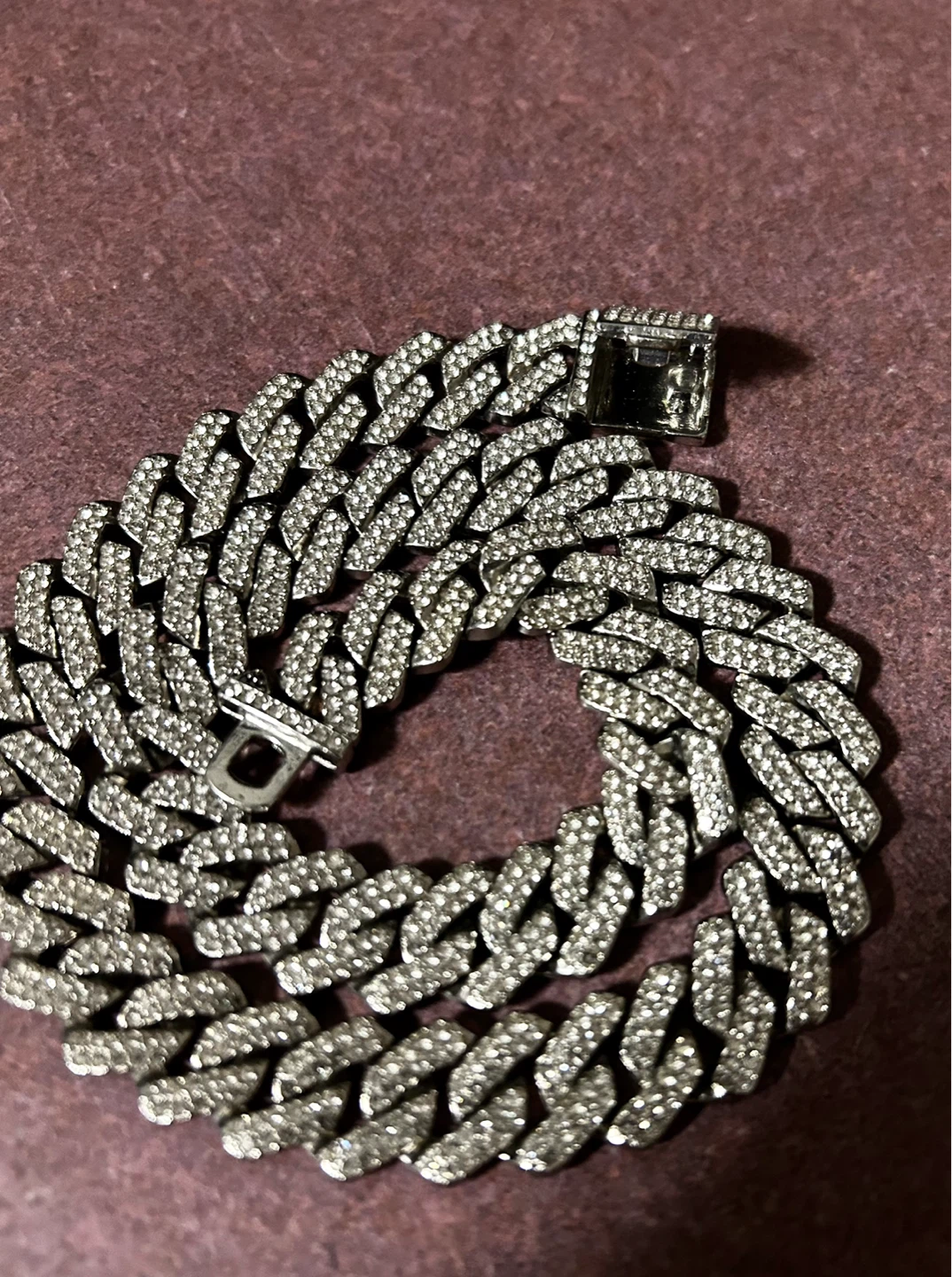 Diamond Cuban Link Chain and Bracelet Set - photo 2