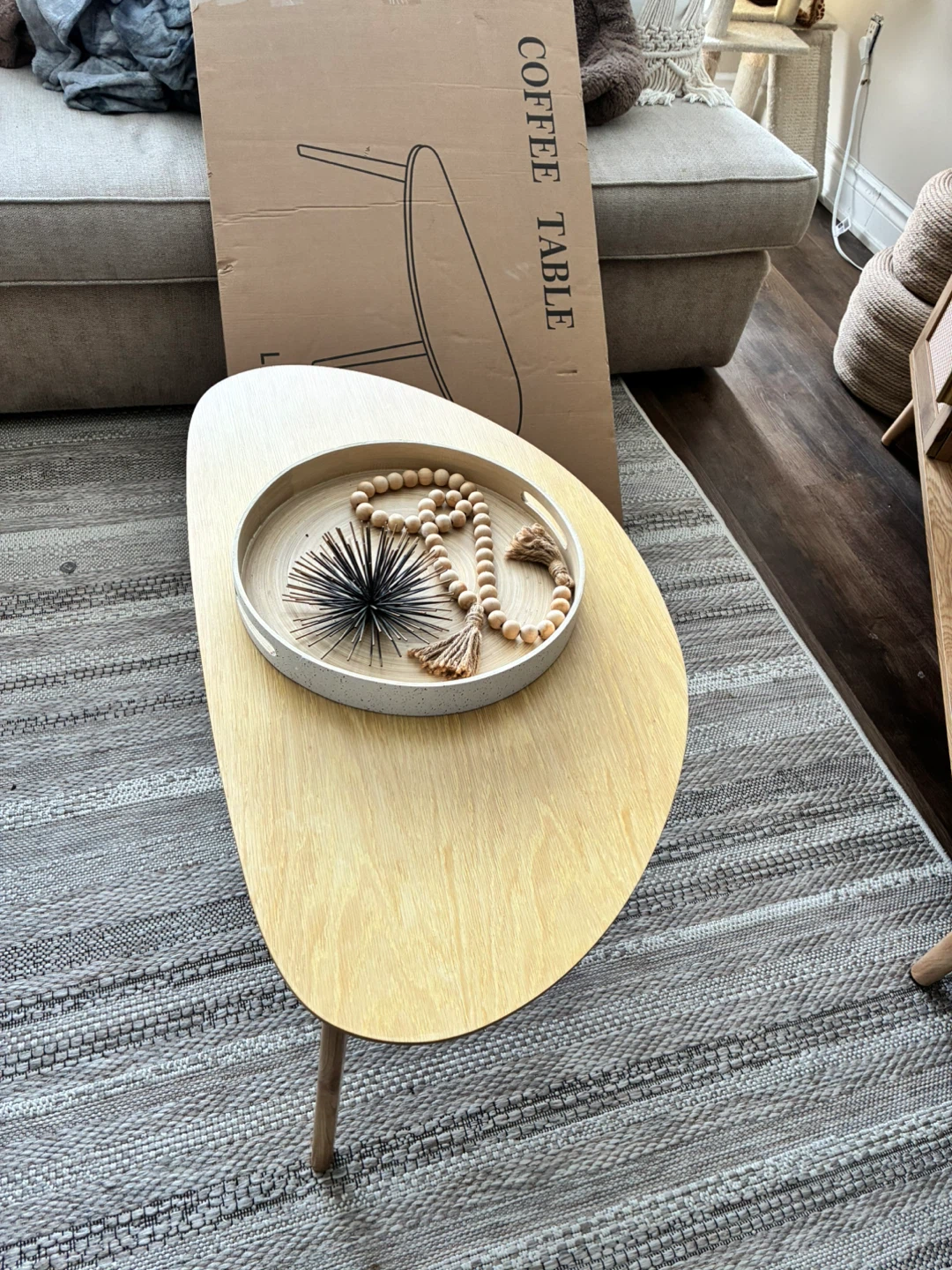 Coffee Table with Wooden Legs